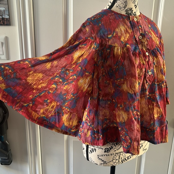 ISABEL MARANT ETOILE MIRANDA PRINT BLOUSE | BURNT HENNA - Picture 6 of 11